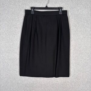 VTG Casual Corner Worsted Wool Pleated Pencil Skirt Size 14 Secretary Modest